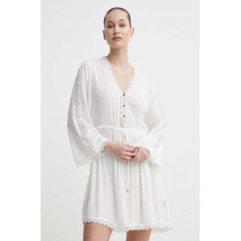 Superdry rochie culoarea alb, mini, evazati