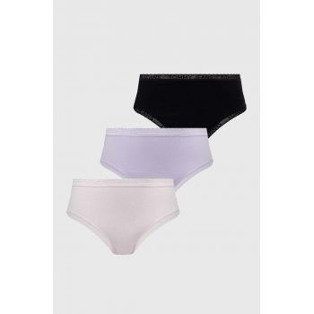 Tommy Jeans chiloți 3-pack culoarea violet, UW0UW05018