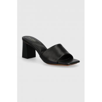 Aldo slapi de piele Vidish femei, culoarea negru, cu toc drept, 13578774.Vidish