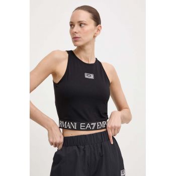 EA7 Emporio Armani top femei, culoarea negru