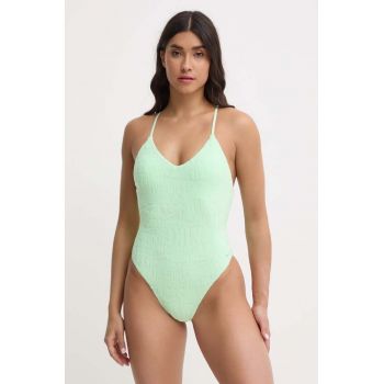 Nike costum de baie dintr-o bucată Retro Flow culoarea verde, cupa usor rigidizata