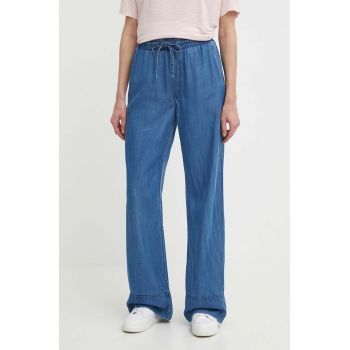 Pepe Jeans pantaloni LOOSE ST PANTS UHW TENCEL femei, lat, high waist, PL204685