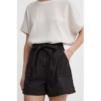 Protest pantaloni scurti Prtemma femei, culoarea negru, neted, high waist, 2614943