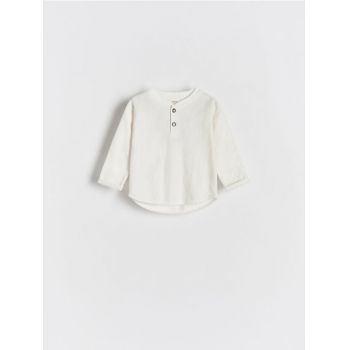 Reserved - Tricou cu mânecă lungă - crem