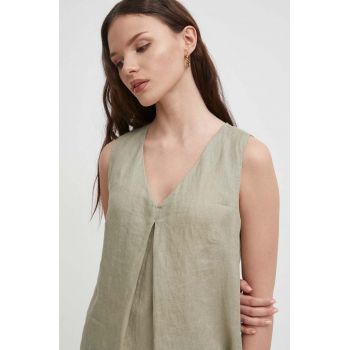 United Colors of Benetton bluza din in culoarea verde, neted