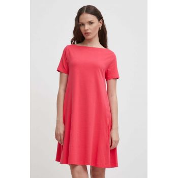 United Colors of Benetton rochie culoarea roz, mini, drept la reducere