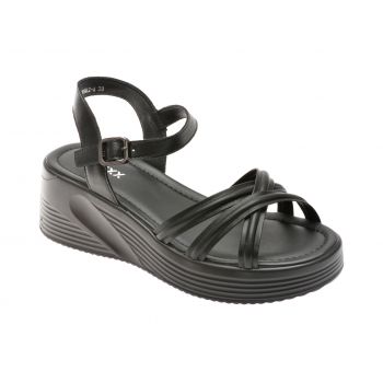 Sandale casual GRYXX negre, 5039K2, din piele naturala de firma originala