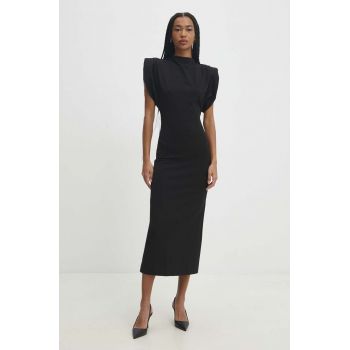 Answear Lab rochie culoarea negru, midi, drept