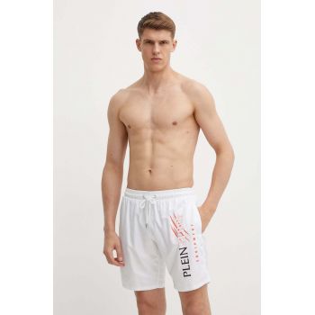 PLEIN SPORT pantaloni scurti de baie culoarea alb