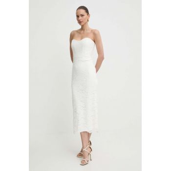 Bardot rochie KAYLEIGH culoarea bej, midi, mulata, 59147DB