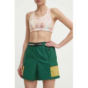 Picture pantaloni scurți outdoor Camba Stretch culoarea verde, modelator, high waist, WSH085