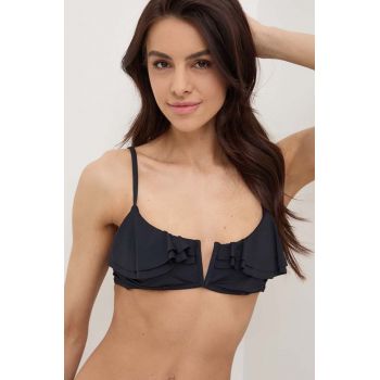 United Colors of Benetton sutien de baie culoarea negru, cupa moale