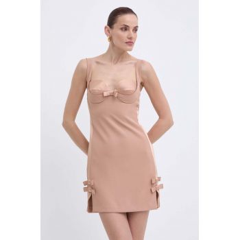 Elisabetta Franchi rochie culoarea bej, mini, mulata, AB65042E2