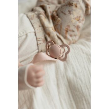 Lantisor clip Bibs Ribbon pentru suzeta Blush