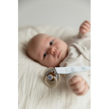 Lantisor clip Bibs Ribbon pentru suzeta Sand