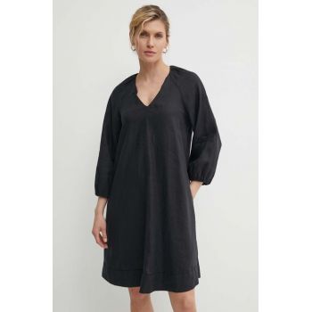 Marc O'Polo rochie din in culoarea negru, mini, evazati, M04130521123