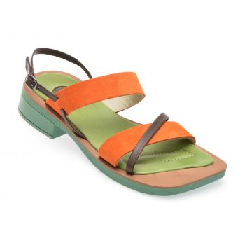 Sandale casual GRYXX portocalii, 4403410, din piele intoarsa