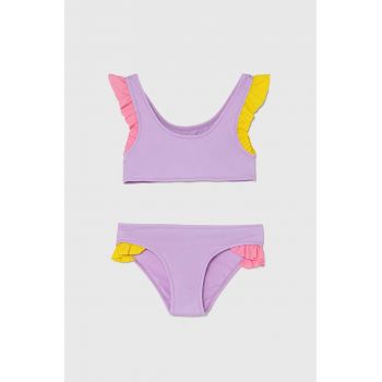 United Colors of Benetton costum de baie pentru copii din două piese culoarea violet