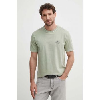 Aeronautica Militare tricou din bumbac barbati, culoarea verde, cu imprimeu, TS2205J633