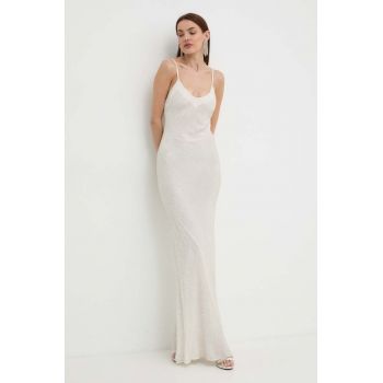 Elisabetta Franchi rochie culoarea bej, maxi, mulata, AR47J42E2