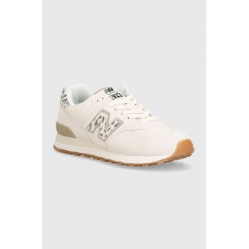 New Balance sneakers din piele intoarsă WL574XD2 culoarea bej, WL574XD2