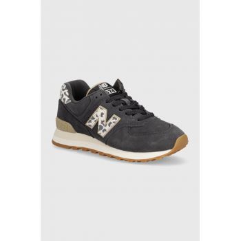 New Balance sneakers din piele intoarsă WL574XE2 culoarea gri, WL574XE2