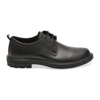 Pantofi casual OTTER negri, A60, din piele naturala de firma originali