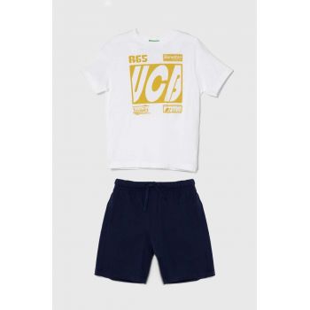 United Colors of Benetton set de bumbac pentru copii culoarea alb