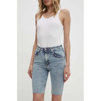 Answear Lab pantaloni scurti jeans femei, neted, high waist