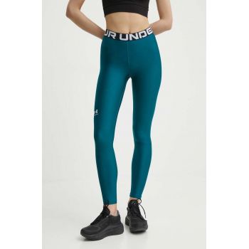 Under Armour leggins de antrenament HG Authentics culoarea verde, cu imprimeu