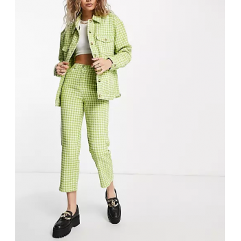 Pantaloni cu imprimeu, verde, dama, Topshop