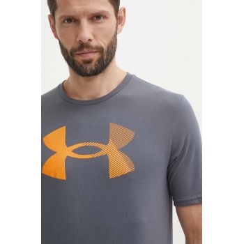 Under Armour tricou barbati, culoarea gri, cu imprimeu, 1379451 ieftin