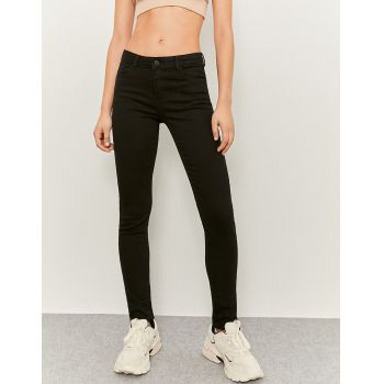 Blugi skinny fit cu talie medie