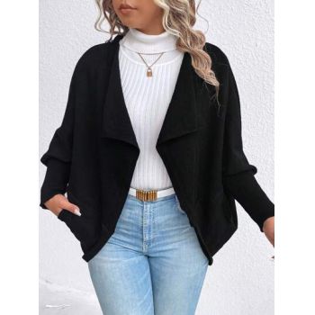 Cardigan cu buzunare, negru