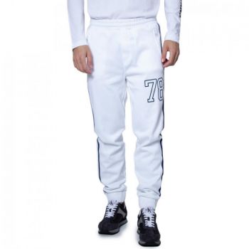 Pantaloni sport cu logo si buzunare, alb ieftini