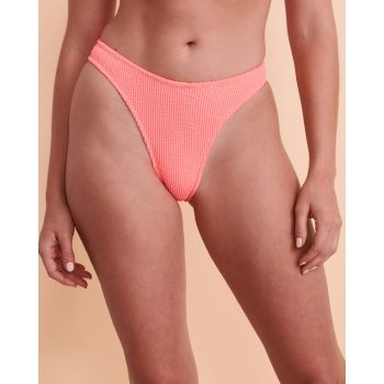 Bikini cu decupaj V, roz neon, dama, Guess