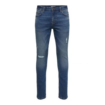 Blugi slim fit cu buzunare, albastru, barbati, Only & Sons