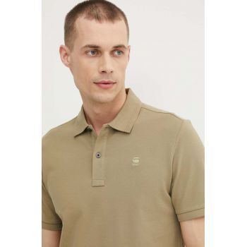 G-Star Raw tricou polo barbati, culoarea verde, neted ieftin