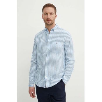 Gant camasa din amestec de in cu guler button-down, regular, 3230057