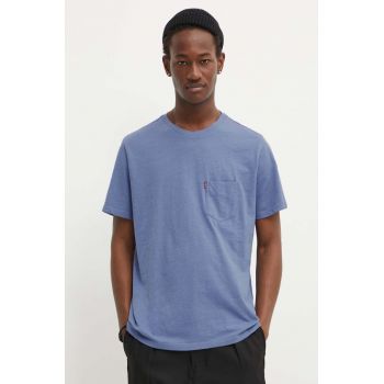 Levi's tricou din bumbac barbati, culoarea violet, modelator