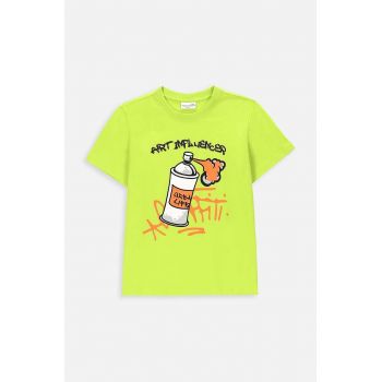 Coccodrillo tricou de bumbac pentru copii culoarea verde, cu imprimeu