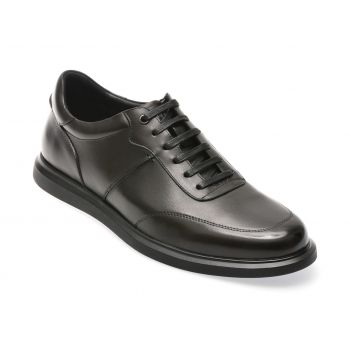 Pantofi casual OTTER negri, 218911, din piele naturala