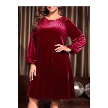 Rochie mini, cu maneca lunga, rosu, dama, Shein la reducere