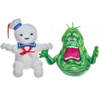 Set 2 jucarii din plus Slimer 25 cm si Stay-Puft Marshmallow Man 30 cm, Ghostbusters