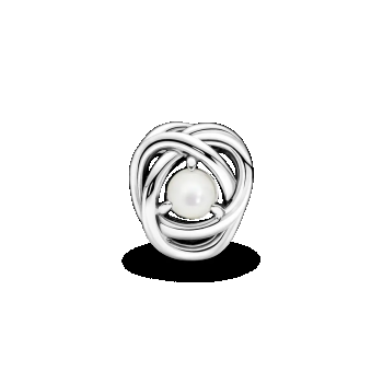 Talisman cu cerc al eternității din nacru alb Piatra lunii Iunie, Pandora