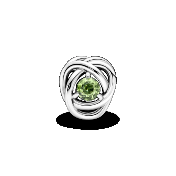 Talisman cu cerc al eternității în nuanța verde crud Piatra lunii August, Pandora