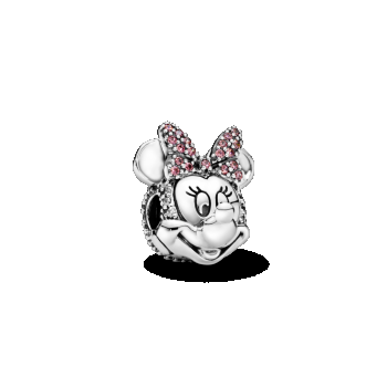 Talisman cu fixare ușoară tip pavé Funda roz a lui Minnie Mouse de la Disney, Pandora la reducere