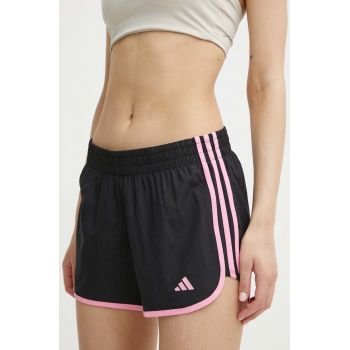 adidas Performance pantaloni scurți de alergare Marathon 20 culoarea negru, cu imprimeu, medium waist, IN1531