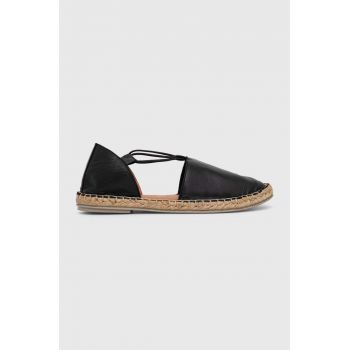 Answear Lab espadrile de piele culoarea negru