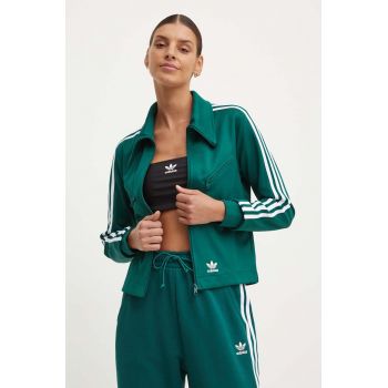 adidas Originals bluză Montreal Track Top femei, culoarea verde, cu imprimeu, IP0630
